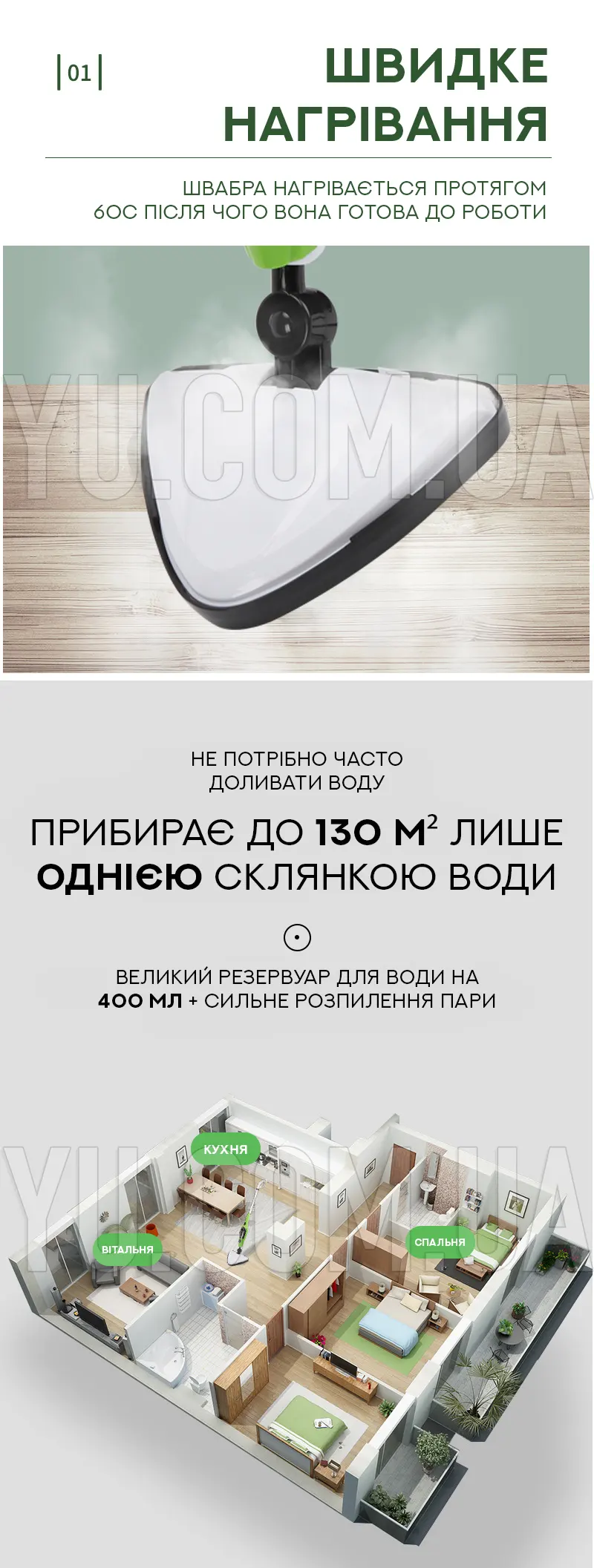 Багатофункціональна парова швабра X10 Steam Mop